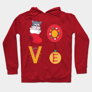 Love Christmas Cat Hoodie